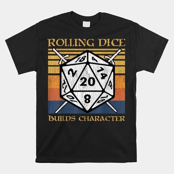 Kaity K Other - Funny RPG Meme T Shirt Rolling Dice Builds Character Tabletop Graphic Fan Gift T